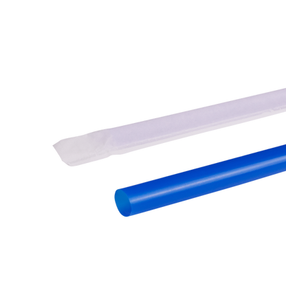 Karat 9'' Giant Straws (8mm) Paper Wrapped - Blue - 1,200 ct, C9120 (Blue)