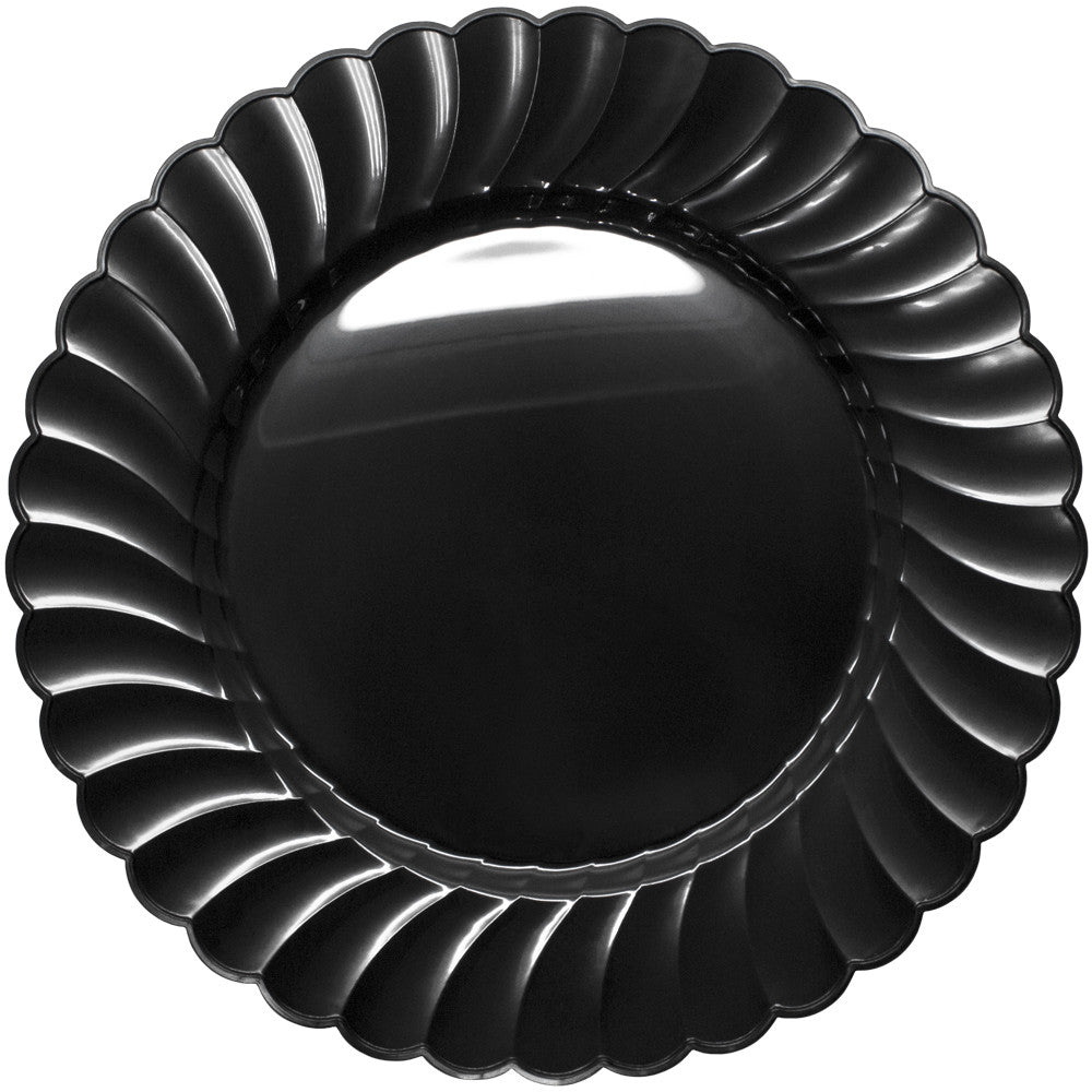 Karat 10.25" PS Scalloped Plate - Black - 120 pcs/ctn
