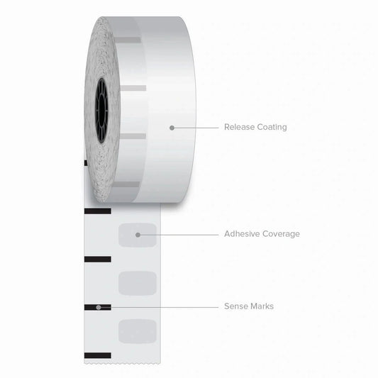 1 1/2" (40 mm) x 270' Iconex Sticky Media Full Tack Linerless Labels (12 Rolls)