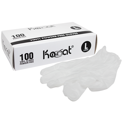 Karat Vinyl Powder-Free Gloves (Clear) - Large - 1,000 ct