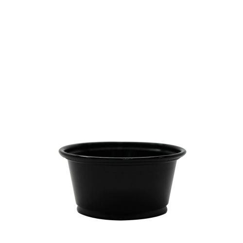 Karat 2oz PP Plastic Portion Cups - Black - 2,500 ct