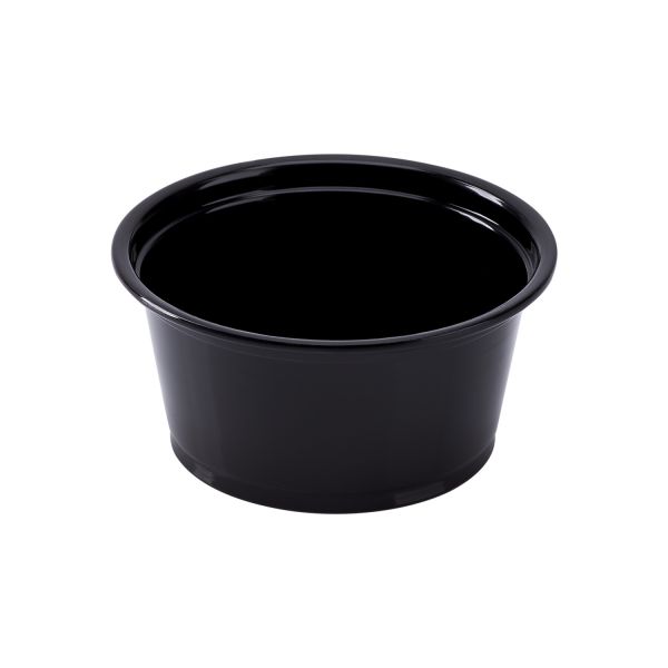 Karat 2oz PP Plastic Portion Cups - Black - 2,500 ct