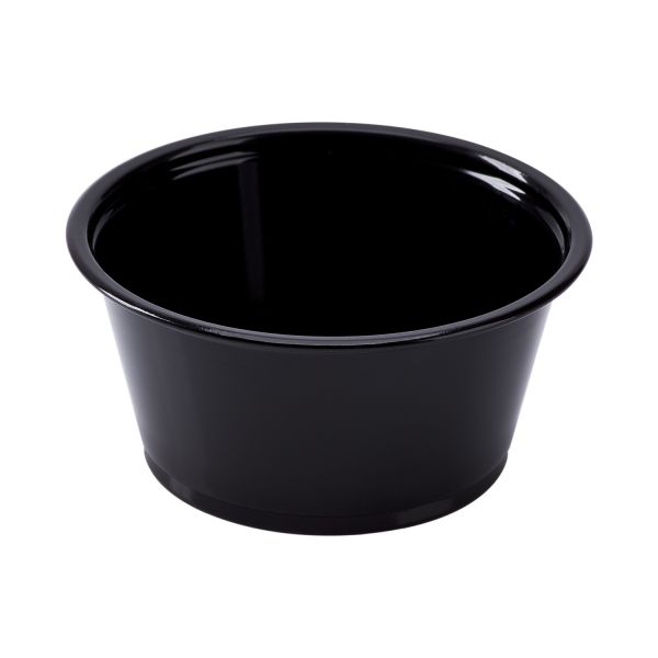 Karat 3.25oz PP Plastic Portion Cups - Black - 2,500 ct