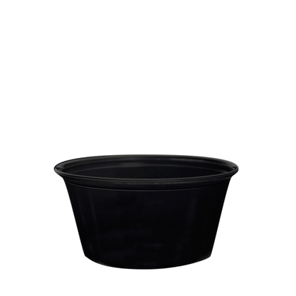 Karat 3.25oz PP Plastic Portion Cups - Black - 2,500 ct