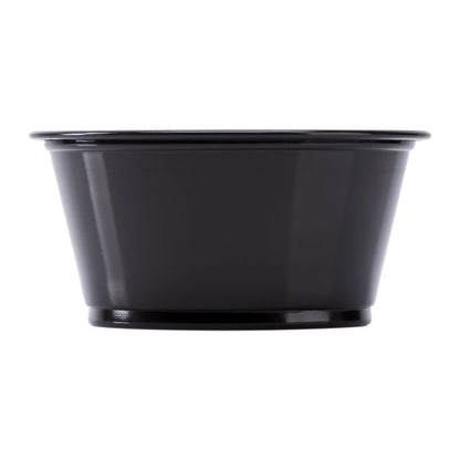 Karat 3.25oz PP Plastic Portion Cups - Black - 2,500 ct