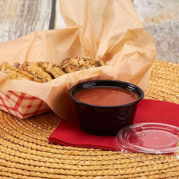 Karat 3.25oz PP Plastic Portion Cups - Black - 2,500 ct