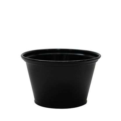 Karat 4oz PP Plastic  Portion Cups - Black - 2,500 ct