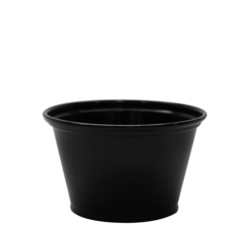 Karat 4oz PP Plastic  Portion Cups - Black - 2,500 ct