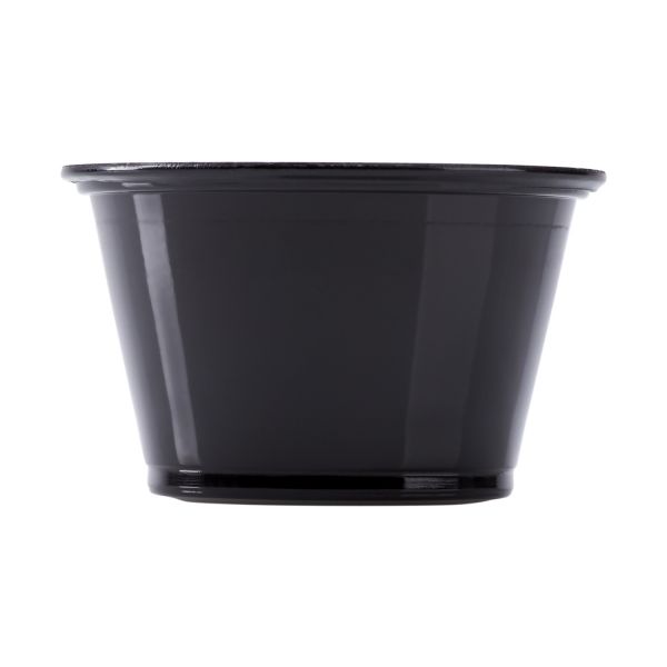 Karat 4oz PP Plastic  Portion Cups - Black - 2,500 ct