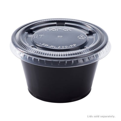 Karat 4oz PP Plastic  Portion Cups - Black - 2,500 ct