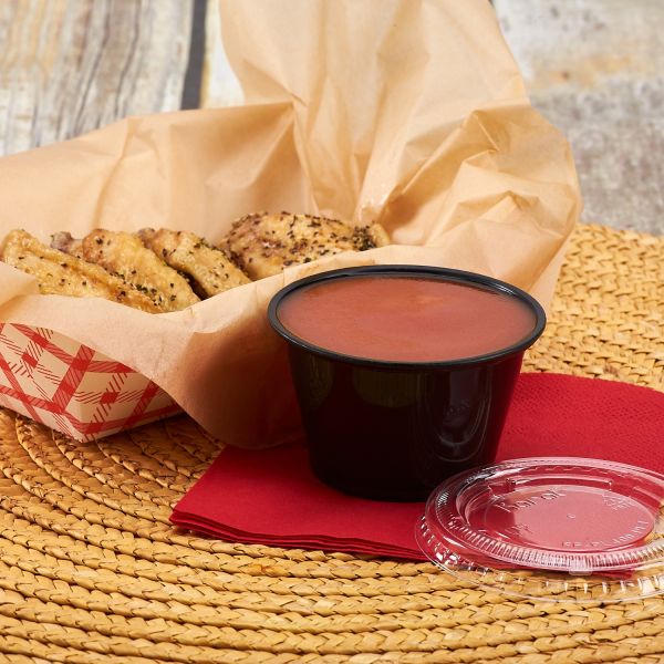 Karat 4oz PP Plastic  Portion Cups - Black - 2,500 ct