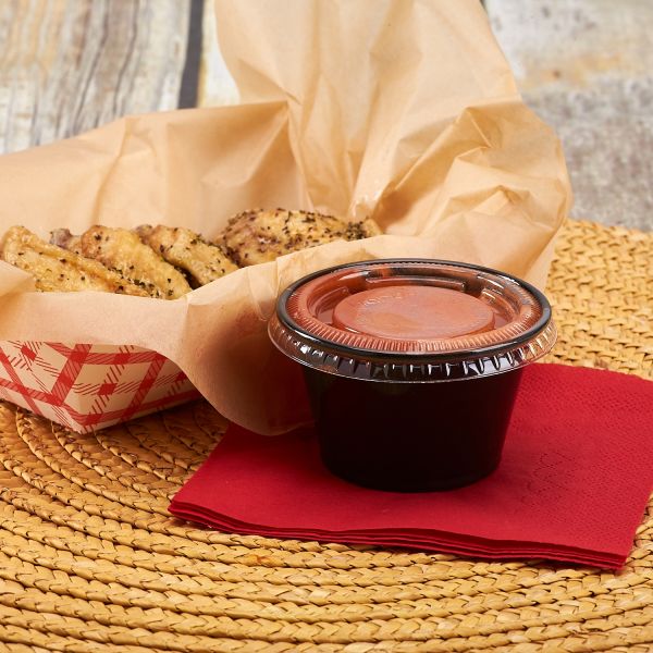 Karat 4oz PP Plastic  Portion Cups - Black - 2,500 ct