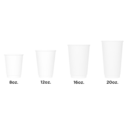 Karat 8oz Insulated Paper Hot Cups - White (80mm) - 500 ct