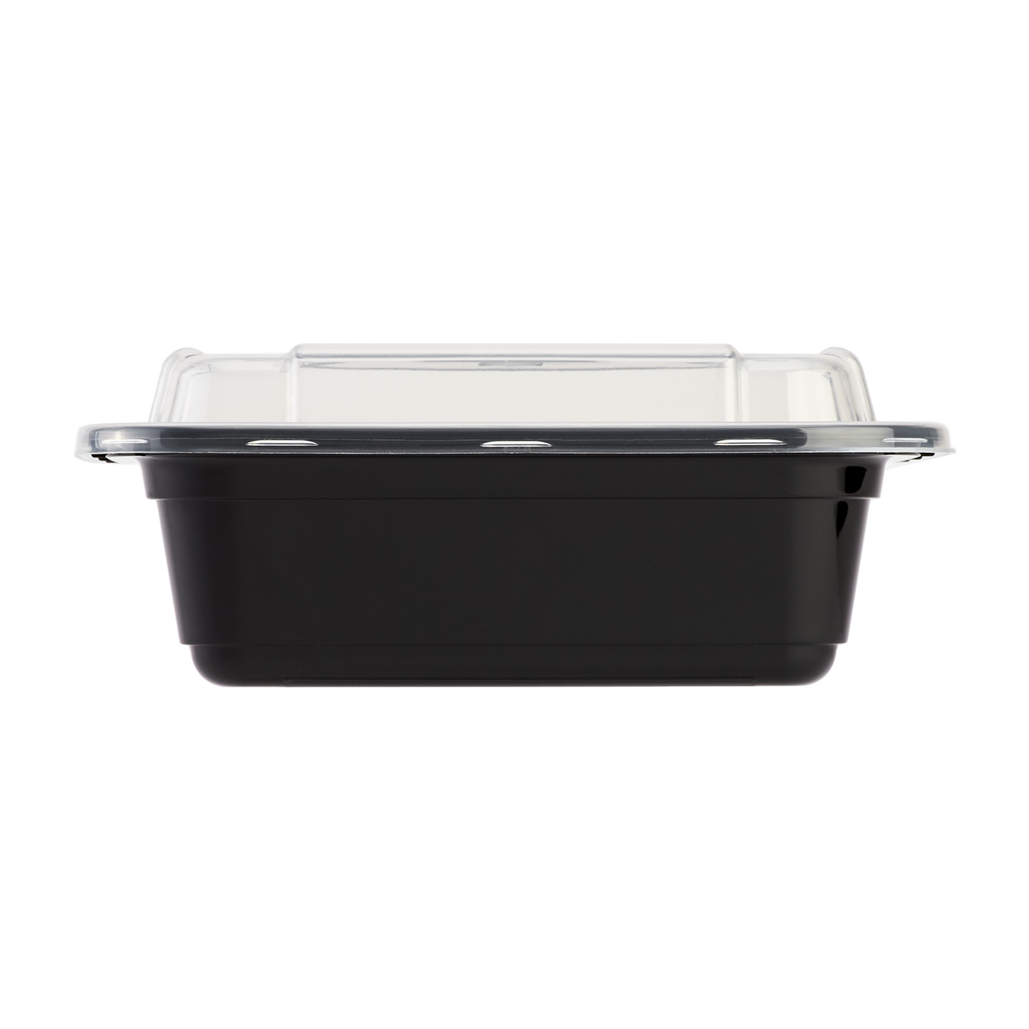 Karat 12oz PP Plastic Microwavable Rectangular Food Containers & Lids - Black - 150 ct