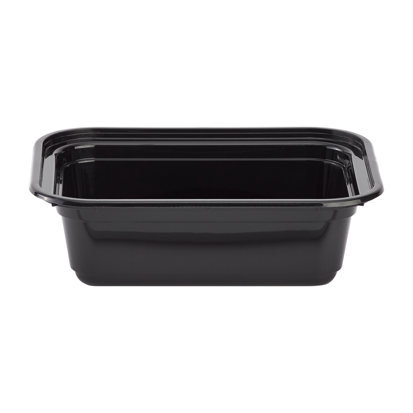 Karat 12oz PP Plastic Microwavable Rectangular Food Containers & Lids - Black - 150 ct