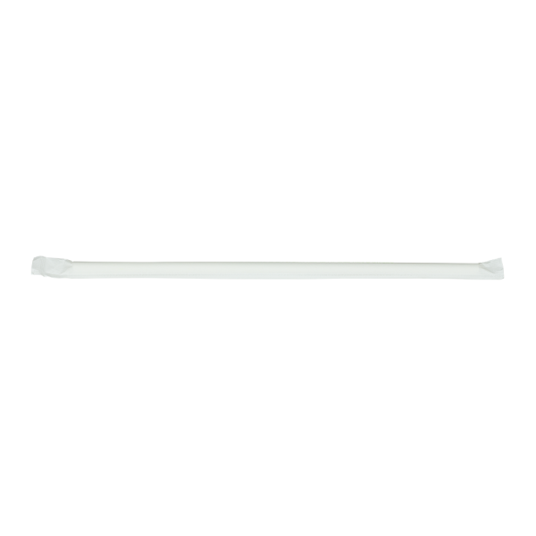 Karat Earth 10.25" Jumbo Paper Straw (5mm) Wrapped - White (1,200 ct)