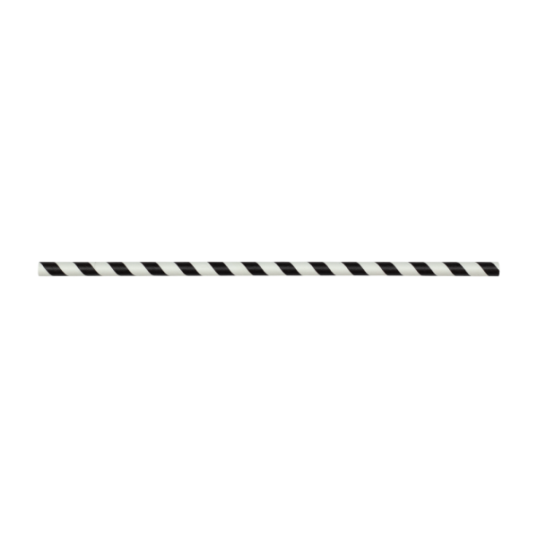 Karat Earth 10.25" Giant Paper Spiral Straws (7mm) Wrapped - Black & White (1,200 ct)
