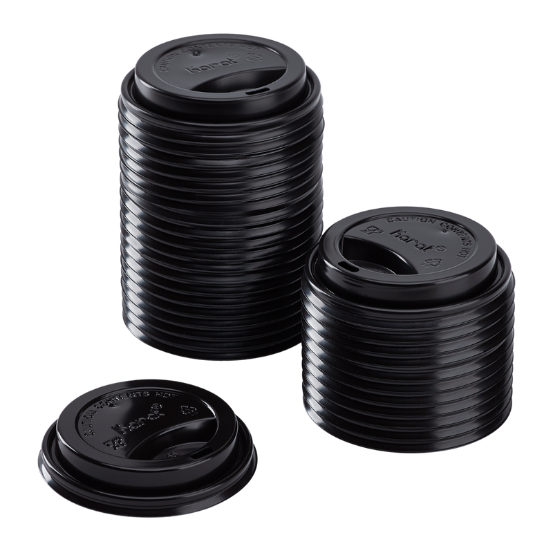 Karat 10-24oz Sipper Dome Lids - Black (90mm) - 1,000 ct