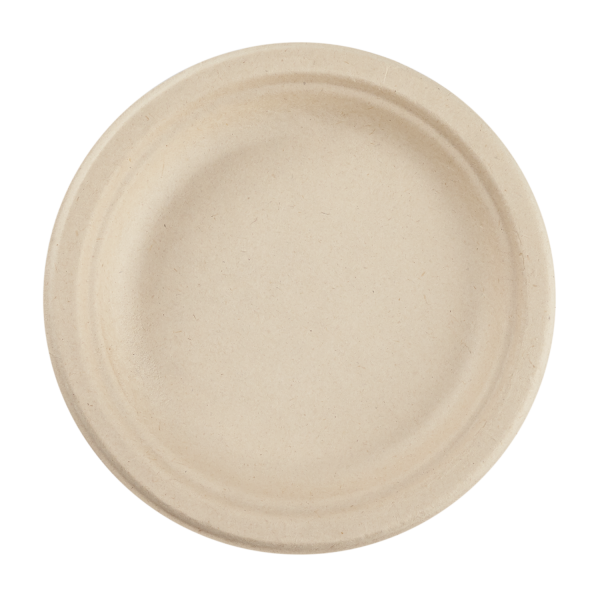 Karat Earth 6'' Compostable Bagasse Round Plates, Natural - 1,000 ct