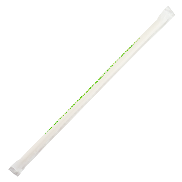 Karat Earth 9" Jumbo Paper Straw Wrapped - White