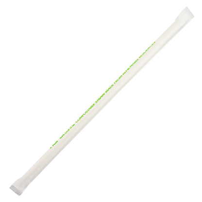 Karat Earth 9" Jumbo Paper Straw Wrapped - White