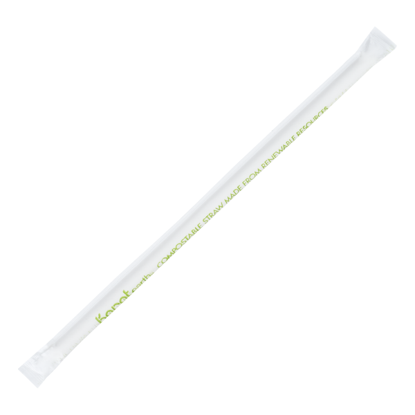 Karat Earth 9" Giant Paper Straw (7mm) Wrapped - White