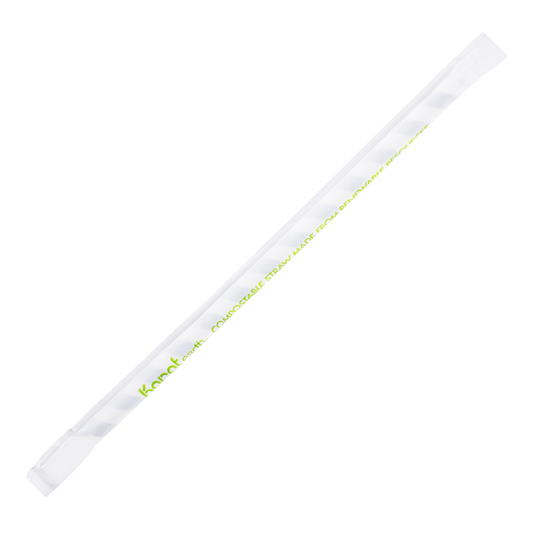 Karat Earth 9" Giant Paper Straw Wrapped - Black/White (1,200 ct)