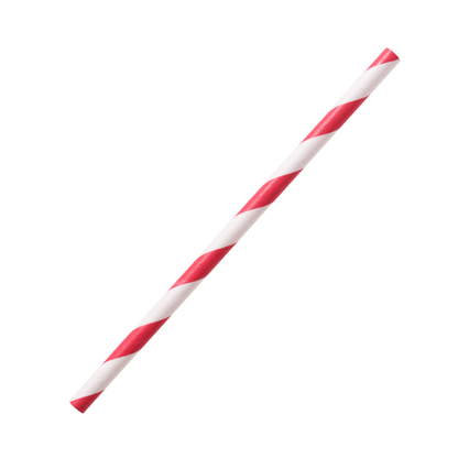 Karat Earth Stir Unwrapped Paper Straw_5.25" (Red Spiral)