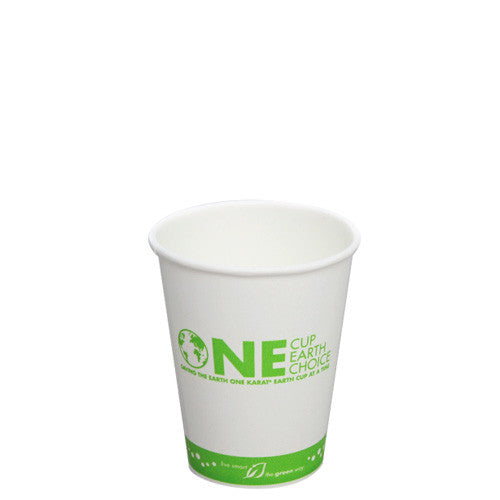 Karat Earth 8oz Eco-Friendly Paper Hot Cups - One Cup, One Earth (80mm) - 1,000 ct