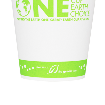 Karat Earth 8oz Eco-Friendly Paper Hot Cups - One Cup, One Earth (80mm) - 1,000 ct