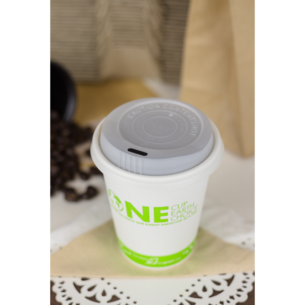 Karat Earth 8oz Eco-Friendly Paper Hot Cups - One Cup, One Earth (80mm) - 1,000 ct