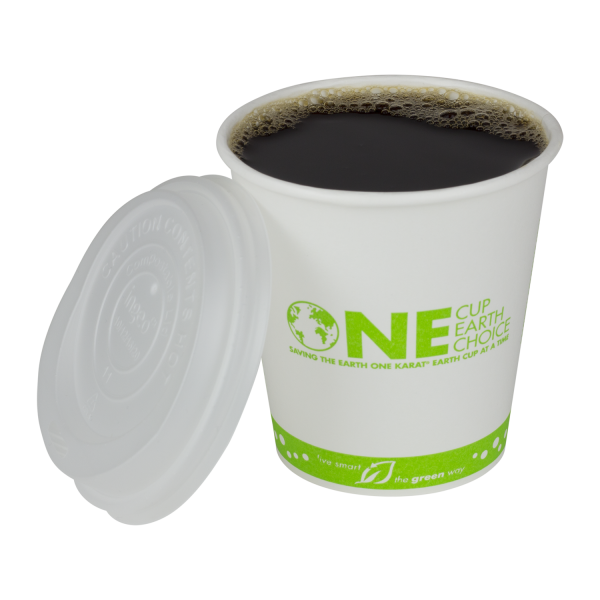 Karat Earth 10oz Eco-Friendly Paper Hot Cups - One Cup, One Earth (90mm) - 1,000 ct, KE-K510