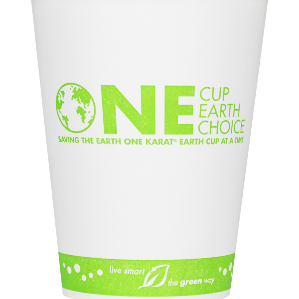 Karat Earth 12oz Eco-Friendly Paper Hot Cups - One Cup, One Earth (90mm) - 1,000 ct