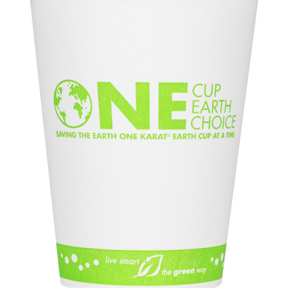 Karat Earth 12oz Eco-Friendly Paper Hot Cups - One Cup, One Earth (90mm) - 1,000 ct