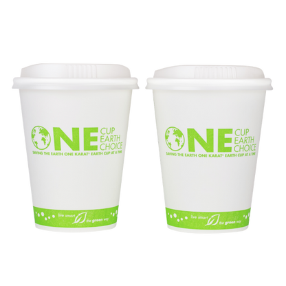 Karat Earth 12oz Eco-Friendly Paper Hot Cups - One Cup, One Earth (90mm) - 1,000 ct