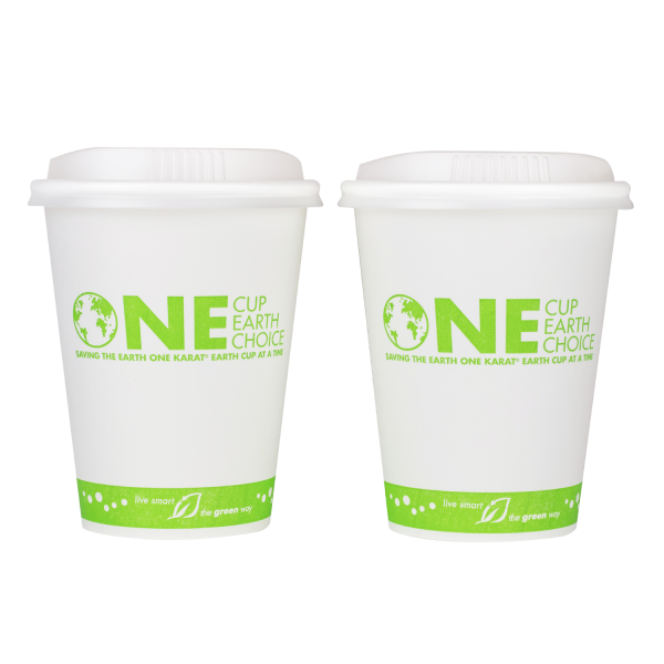 Karat Earth 12oz Eco-Friendly Paper Hot Cups - One Cup, One Earth (90mm) - 1,000 ct