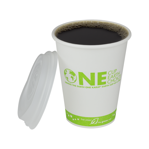 Karat Earth 12oz Eco-Friendly Paper Hot Cups - One Cup, One Earth (90mm) - 1,000 ct