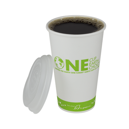 Karat Earth 16oz Eco-Friendly Paper Hot Cups - One Cup, One Earth (90mm) - 1,000 ct