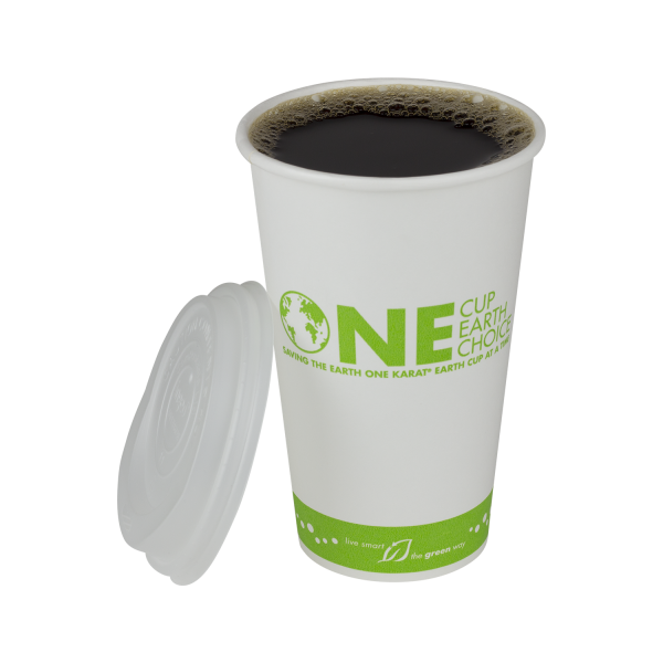 Karat Earth 16oz Eco-Friendly Paper Hot Cups - One Cup, One Earth (90mm) - 1,000 ct