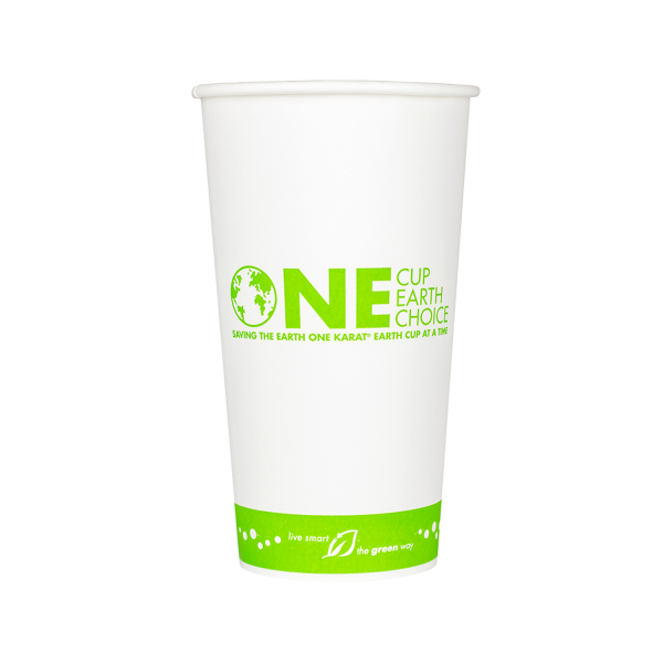 Karat Earth 20oz Eco-Friendly Paper Hot Cups - One Cup, One Earth (90mm) - 600 ct