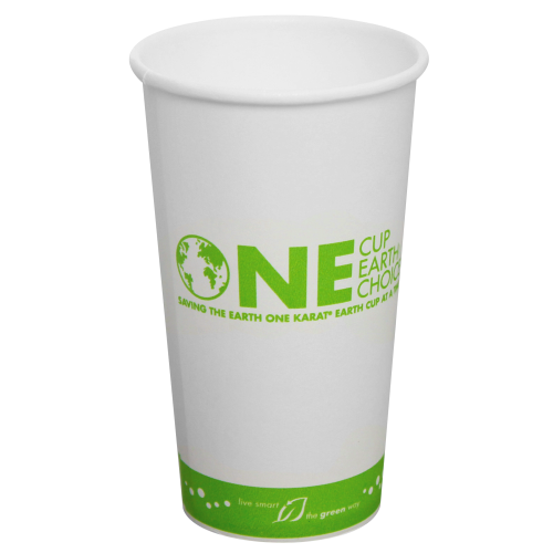 Karat Earth 20oz Eco-Friendly Paper Hot Cups - One Cup, One Earth (90mm) - 600 ct