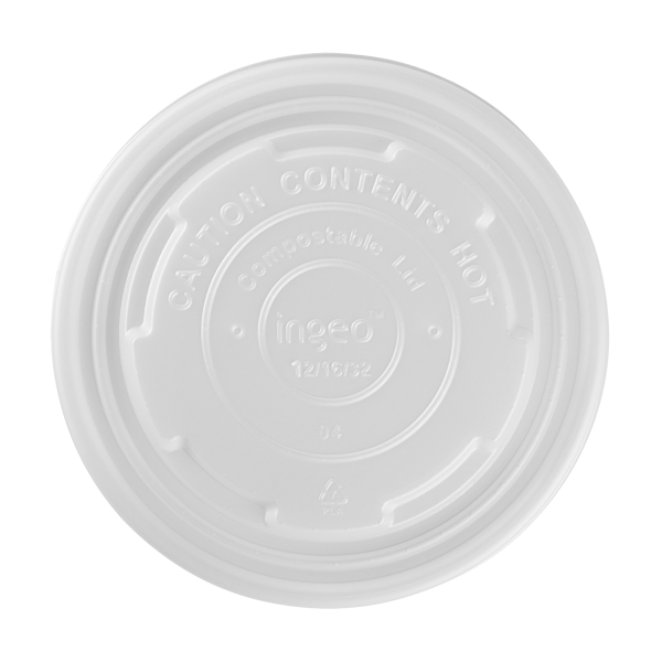 Karat Earth 12-16oz Compostable Paper Food Container Flat Lids (114.6mm) - 500 ct