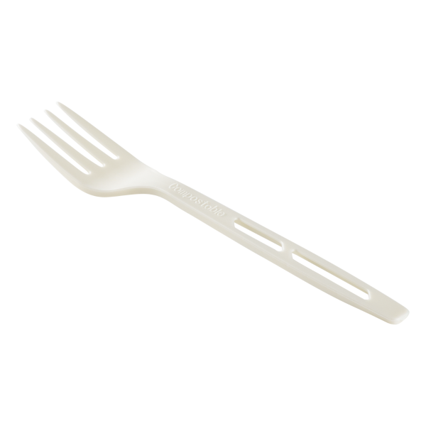 Karat Earth® WRAPPED CPLA Compostable Fork, Heavy Weight - White - 750 ct