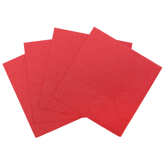 Karat 9.5"x9.5" Beverage Napkins - Red- 1,000 ct