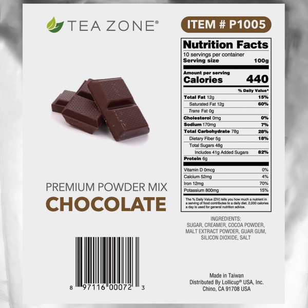 Tea Zone Chocolate Powder (2.2 lbs) Case Of 10