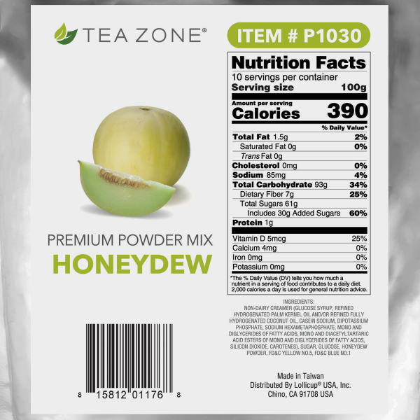 Tea Zone Honeydew Powder (2.2 lbs) Case Of 10