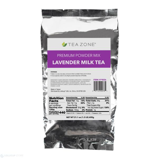 Tea Zone Lavender Milk Tea Powder (1.32lbs) Case Of 12