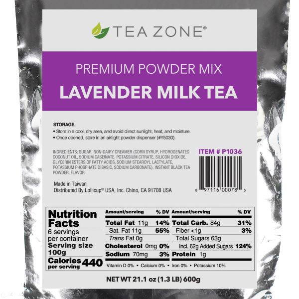 Tea Zone Lavender Milk Tea Powder (1.32lbs) Case Of 12