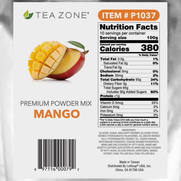 Tea Zone Mango Powder (2.2 lbs) Case Of 10