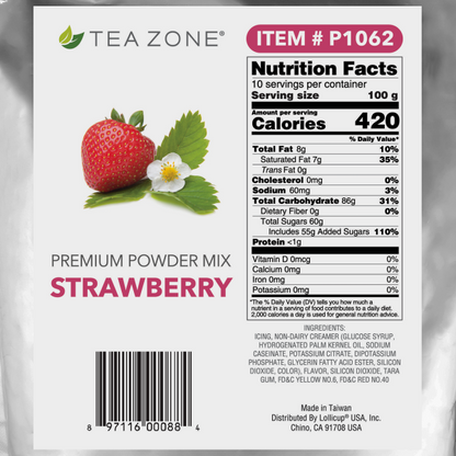 Tea Zone Strawberry Powder (2.2 lbs) Case Of 10